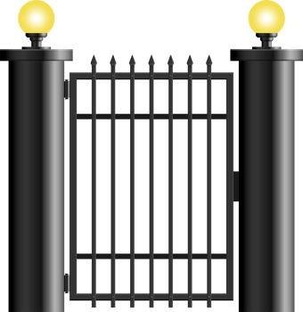 Steel gate vector illustration isolated on white png