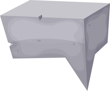 Stone speech bubble in cartoon style png
