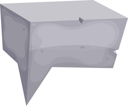 Stone speech bubble in cartoon style png