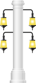Vintage street lamp isolated on white png