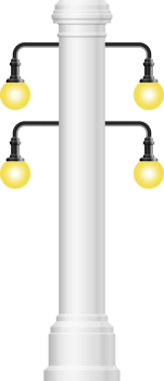 Vintage street lamp isolated on white png