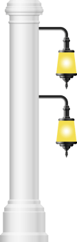 Vintage street lamp isolated on white png
