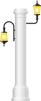 Vintage street lamp isolated on white png