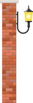 Vintage street lamp made from bricks and steel png