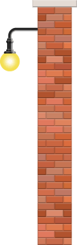 Vintage street lamp made from bricks and steel png
