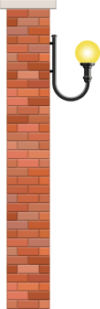 Vintage street lamp made from bricks and steel png