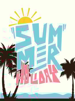 summer holiday simple poster design vector