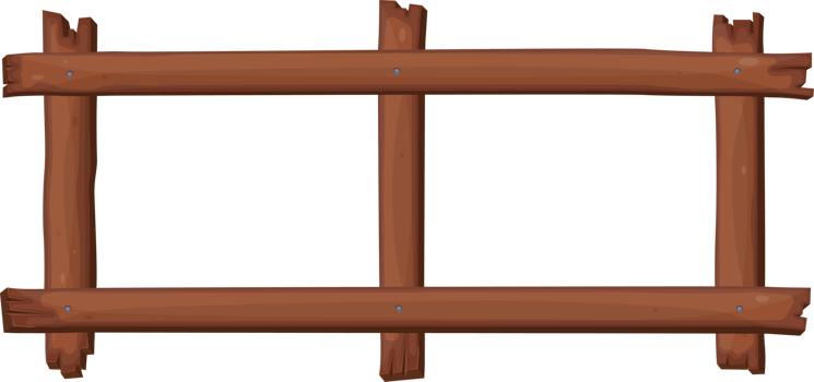 Wood frame in cartoon style png