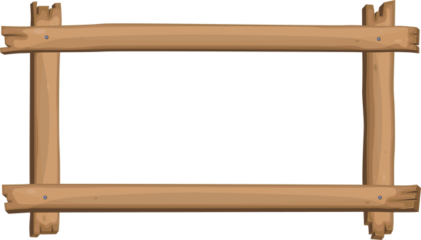 Wood frame in cartoon style png