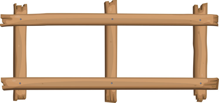 Wood frame in cartoon style png