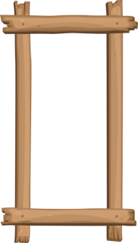 Wood frame in cartoon style png
