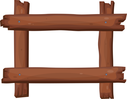 Wood frame in cartoon style png