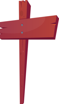 Wooden sign board in cartoon style png