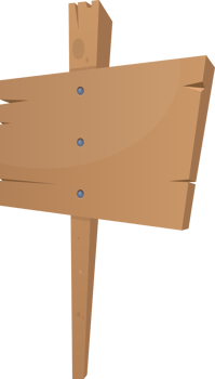 Wooden sign board in cartoon style png