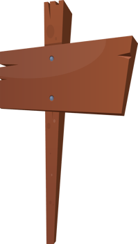 Wooden sign board in cartoon style png