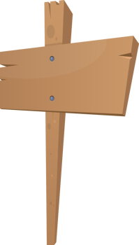 Wooden sign board in cartoon style png