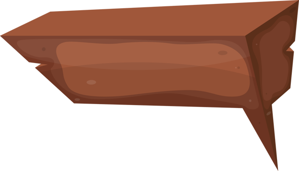 Wooden speech bubble in cartoon style png