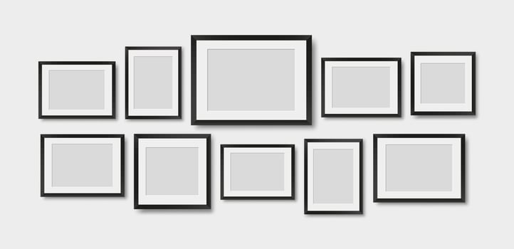 Picture frames. Photo frames mockup template. vector