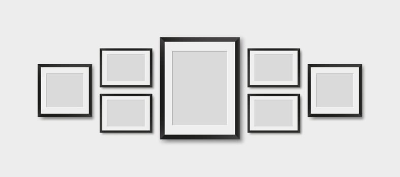 Picture frames. Photo frames mockup template. vector