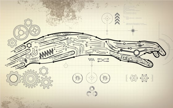 robotic arm drawing vector