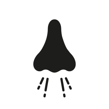 Runny Nose Blowing Black Silhouette Icon. Nasal Rhinitis Ill Symptom Glyph Pictogram. Cold Flu Virus Flat Symbol. Allergy Nose Infection. Allergic Respiratory Sickness. Isolated Vector Illustration.