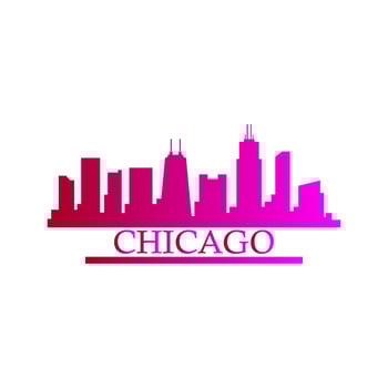 Chicago skyline illustrated vector