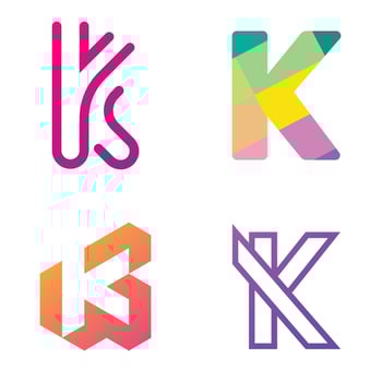 K Letter Set Logo Design Icon Vector