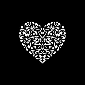 Ornamental Heart Shape for Wedding Invitation or Valentines Day or for Decoration, Ornate or Graphic Design Element. Vector Illustration