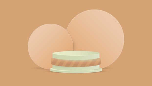 Pedestal podium product display with pastel color vector