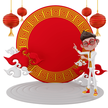 3D Render chinese new year illustration png