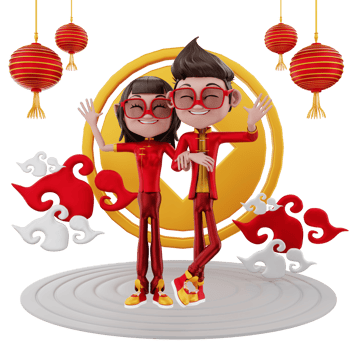 3D Render chinese new year illustration png