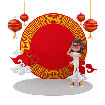3D Render chinese new year illustration png