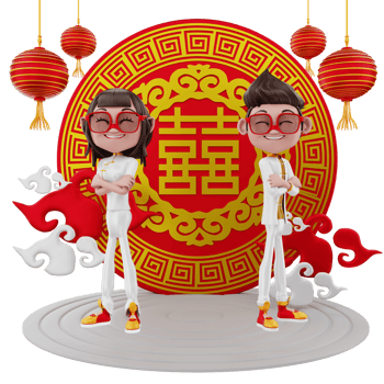 3D Render chinese new year illustration png