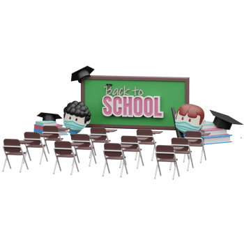 3d back to school ilustration png