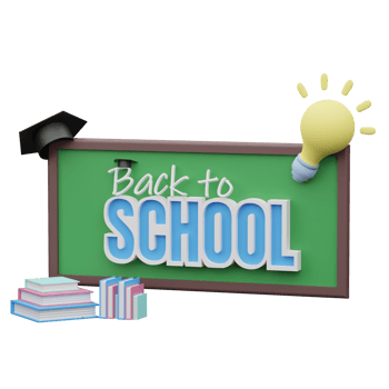3d back to school ilustration png