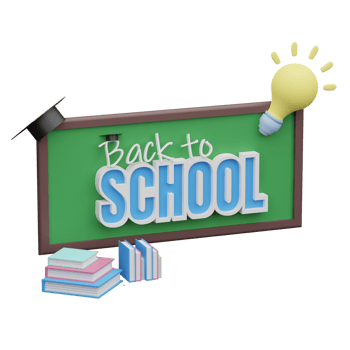 3d back to school ilustration png