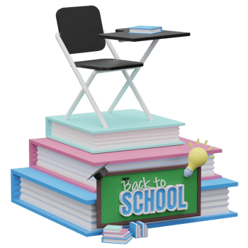 3d back to school ilustration png