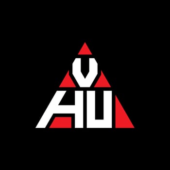 VHU triangle letter logo design with triangle shape. VHU triangle logo design monogram. VHU triangle vector logo template with red color. VHU triangular logo Simple, Elegant, and Luxurious Logo.