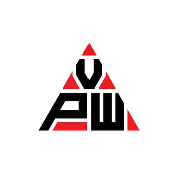 VPW triangle letter logo design with triangle shape. VPW triangle logo design monogram. VPW triangle vector logo template with red color. VPW triangular logo Simple, Elegant, and Luxurious Logo.