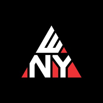 WNY triangle letter logo design with triangle shape. WNY triangle logo design monogram. WNY triangle vector logo template with red color. WNY triangular logo Simple, Elegant, and Luxurious Logo.