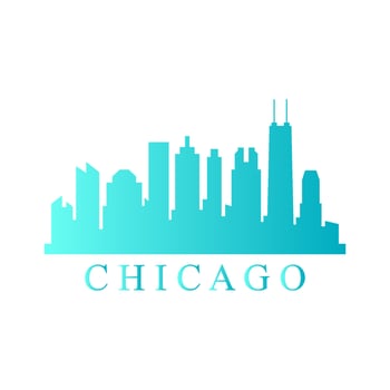 Chicago skyline illustrated vector