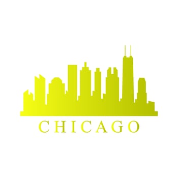 Chicago skyline illustrated vector