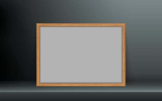 Wooden photo frame vector
