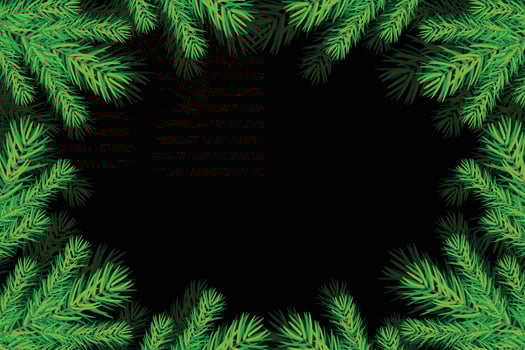 background with Christmas trees branches vector