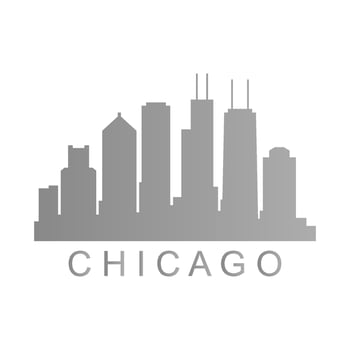 Chicago skyline illustrated vector