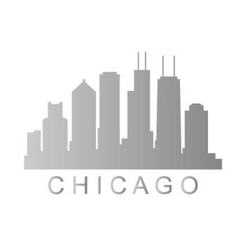 Chicago skyline illustrated vector