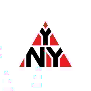 YNY triangle letter logo design with triangle shape. YNY triangle logo design monogram. YNY triangle vector logo template with red color. YNY triangular logo Simple, Elegant, and Luxurious Logo.