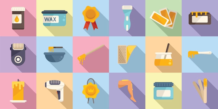 Wax icons set flat vector. Seal stamp vector