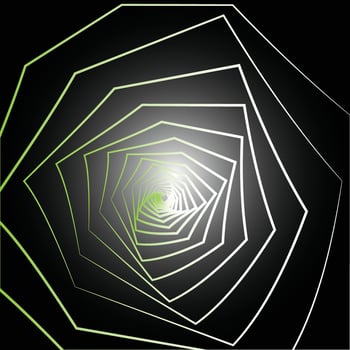 Background like a spider web of overlapping ripples of green tones vector