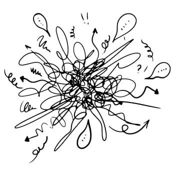 doodle icon Mental disorder, finding answers, confusion concept. hand drawn vector illustration.
